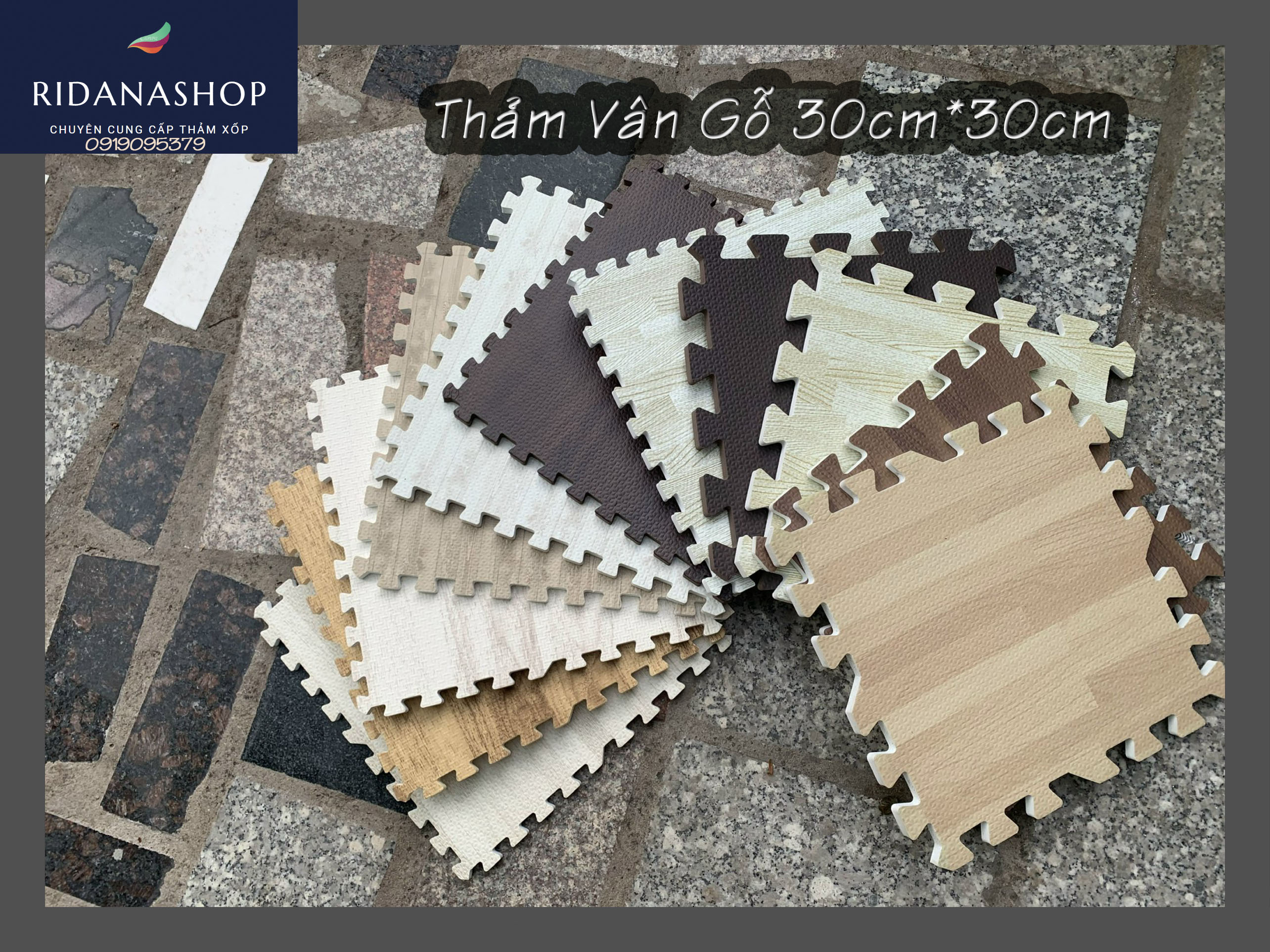 Combo 2 Tấm thảm xốp vân gỗ các loại kích thước 30cm x 30cm x 1cm