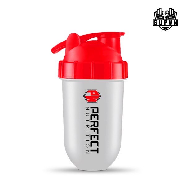 Shaker 500ml Trắng Perfect Nutrition - Bình nước thể thao lắc bột whey, bcaa