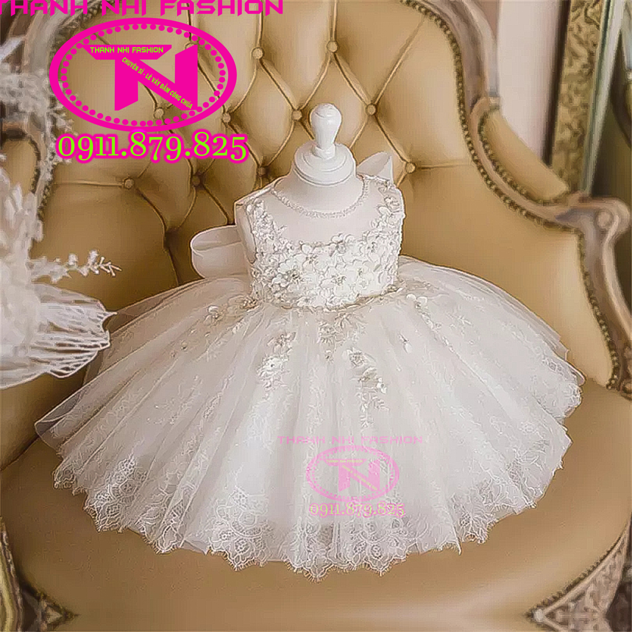 Váy bé gái Trăng tinh khôi cho bé dự tiệc, sinh nhật, đám cưới - Váy Công Chúa TN014T