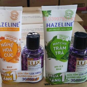 Sữa Rửa Mặt Hazeline Kiwi Nghệ hoa cúc, Matcha lựu đỏ tràm trà , yến mạch dâu tằm 100g [ Tặng Sữa Tắm LUX Tím 100ml ]