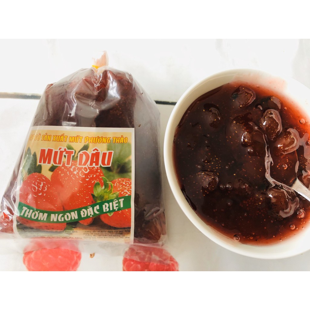 Mứt dâu đà lạt nguyên chất 1kg/500g_monhi_food