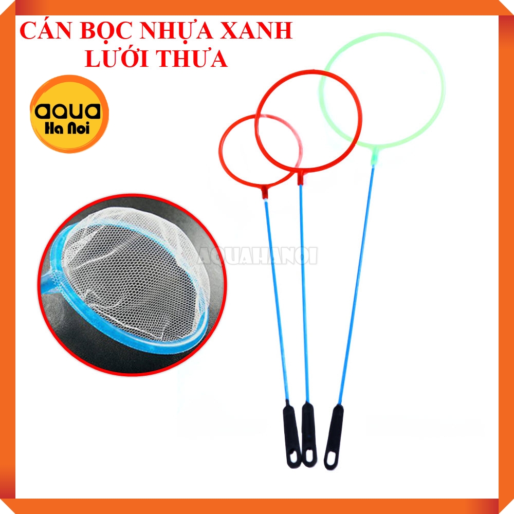 Vợt bắt cá tép cán nhựa - lưới thưa - tròn nhỏ/ tròn trung/ tròn to