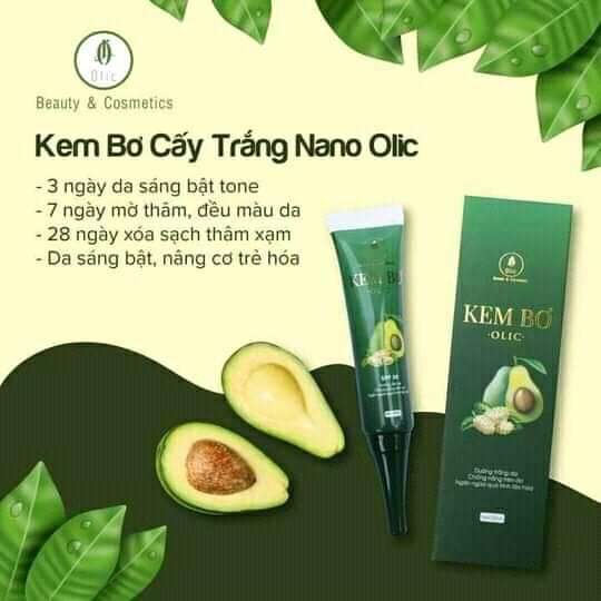 Kem bơ cấy trắng nano olic