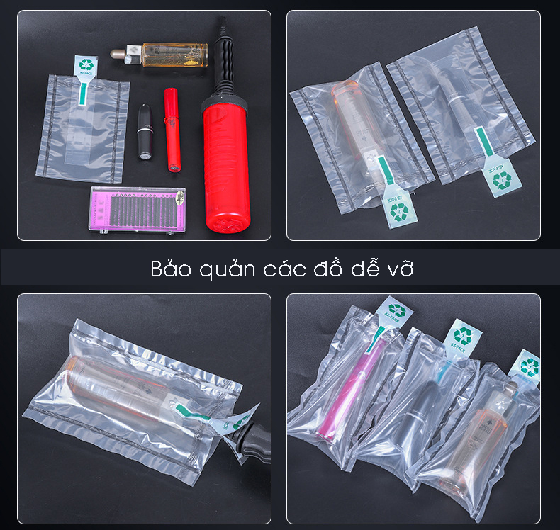 Túi khí chống sốc, đệm hơi có khe rãnh đặt sản phẫm bên trong bảo vệ hàng hóa, mỹ phẫm nhiều kích cỡ 15x20cm, 25x30cm