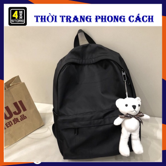Balo Vải Dù Trơn ( Đen - Xanh Đen )  Phong Cách Hàn Quốc - Thời Trang ( Size 38x30x10 )
