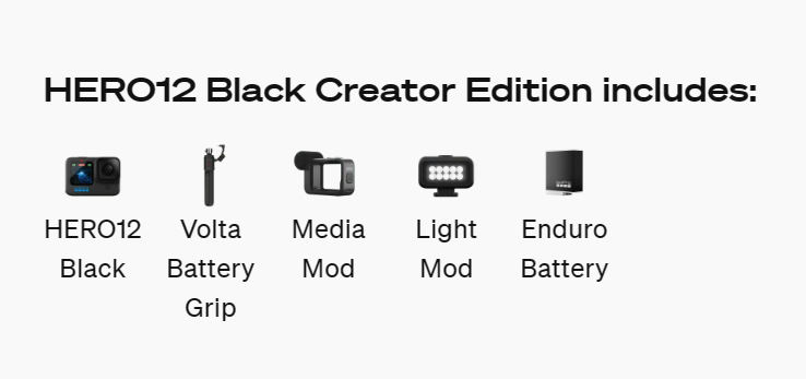 GoPro Original HERO 12 Black Creator Edition HERO12 CE Bundle（HERO12 Camera  + Volta + MediaMod + Light Set）New & Legit - AliExpress