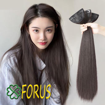 Tóc giả Kẹp phím phồng thẳng Set 3 cái, kẹp tóc giả phím phồng nữ, tóc giả nữ Sỉ 55k