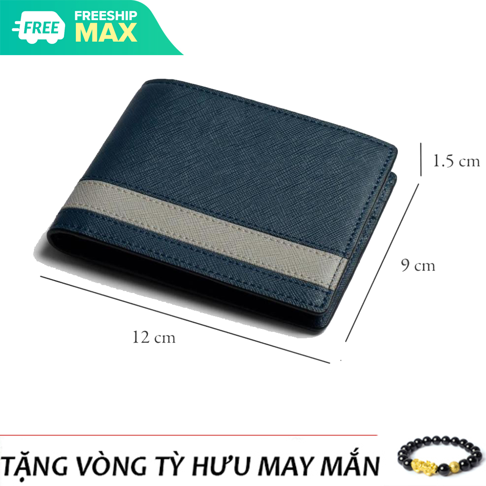 Ví Nam Cosmos Cao Cấp Chính Hãng ,Ví Nam Da Saffiano, Ví bóp nam gập Chống thấm nước VI98 Full Hộp