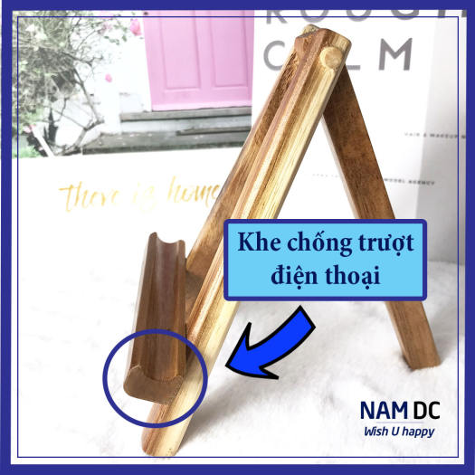 Giá để điện thoại gỗ, kệ đỡ điện thoại, loại 3 chân