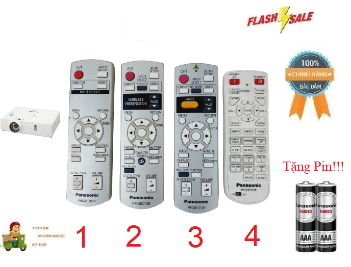 Remote Điều khiển máy chiếu Pa_na_so_nic- Hàng chính hãng theo máy bao test, bao kiểm- BH Tặng kèm Pin