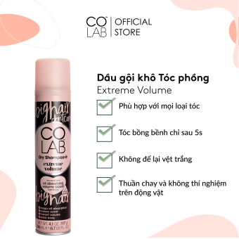 Dầu gội khô COLAB Tóc phồng (Extreme Volume) 200ml| Giúp tóc phồng gấp 5 lần chỉ sau 5s