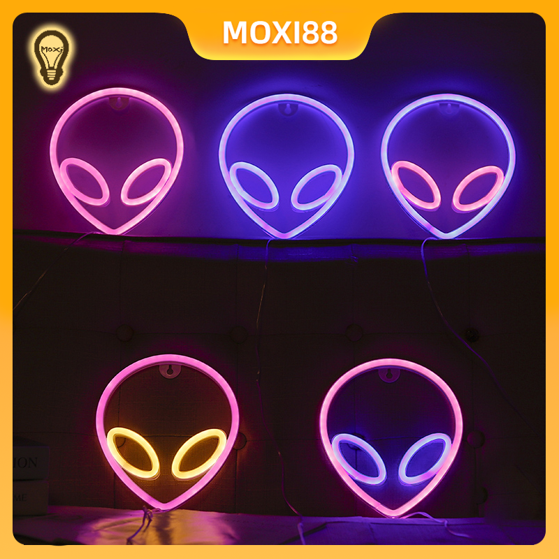 [ Hot 🍀🍀] Đèn LED Neon Hình Người Ngoài Hành Tinh E.T Sử Dụng USB + Pin Decor Phòng Ngủ Nhà Hàng Homestay Tiệm Thời Trang