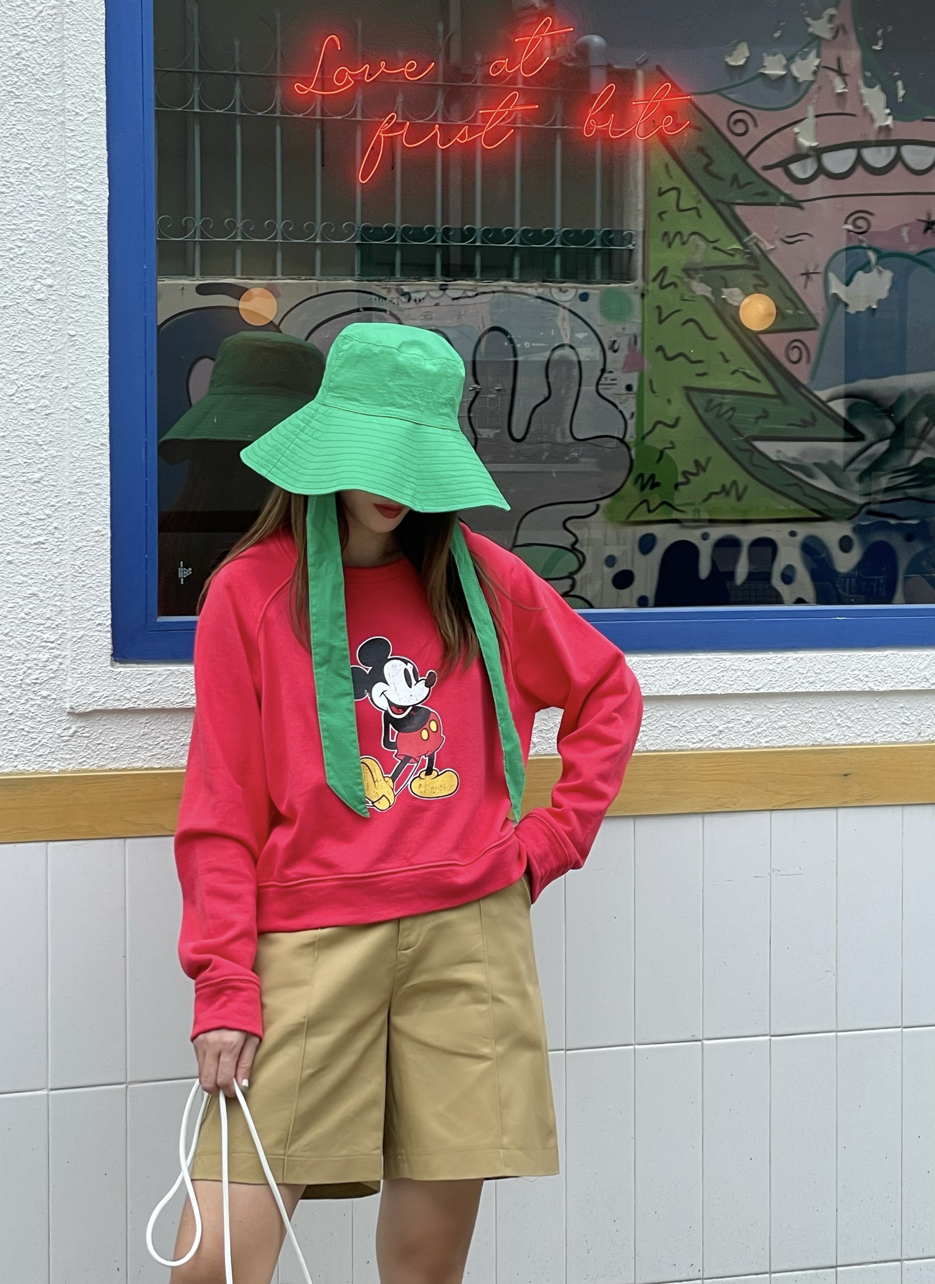 Áo thun hoodie lửng mickey đỏ sy store