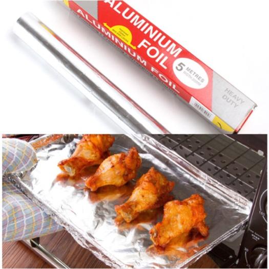 Cuộn Giấy Bạc Gói Thức Ăn Tiện Dụng, Giấy Bạc Bọc Thực Phẩm, Nướng Thịt Với Chất Liệu Nhôm Lá Mỏng Với Đặc Tính Giữ Nhiệt, Chịu Được Nhiệt Độ Cao