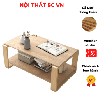 Bàn trà sofa 2 tầng, bàn cà phê hình thang hình chữ nhật sang trọng, bàn trà đa năng 2 tầng chân gỗ nhiều kích thước màu sắc