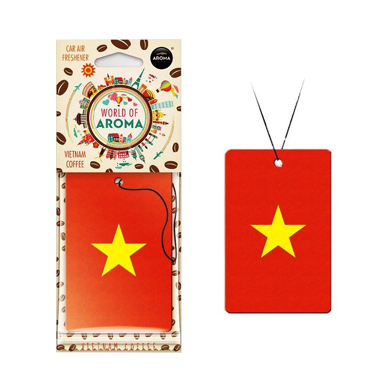 Lá thơm Cờ Việt Nam Aroma Car Vietnam Flag - Lá Thơm treo xe - Lá Thơm Aroma