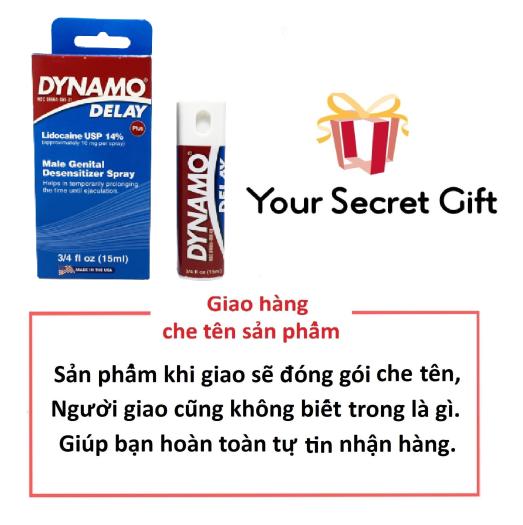 Chai xịt DYNAMO DELAY PLUS USA cao cấp tăng cường sinh lý nam mạnh mẽ (15 ml) - hàng chính hãng