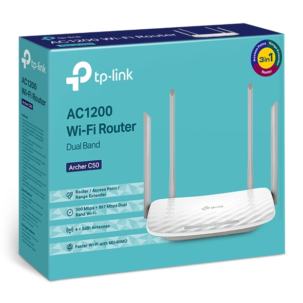 Bộ Phát WiFi Băng Tần Kép AC1200 - Tp-Link Archer C50
