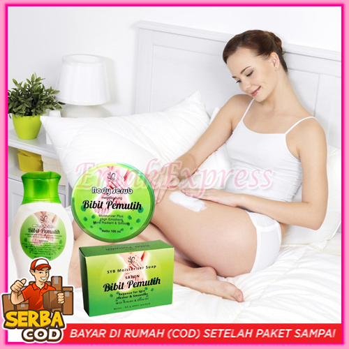 Paket 3 in 1 Pemutih Badan Dengan Bibit Pemutih SYB Lotion + Body Scrub + Sabun Asli Original BPOM