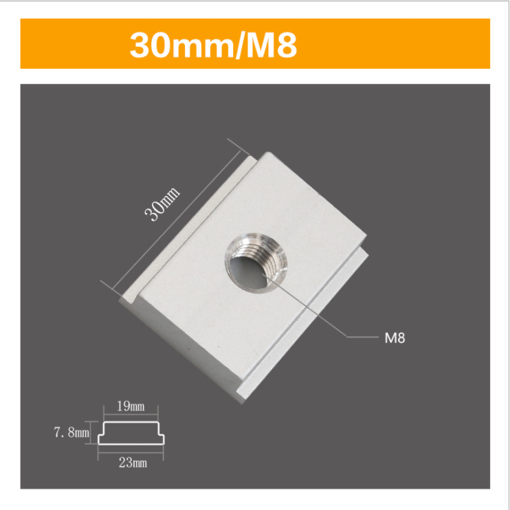 Nhôm trượt ray M6, Chất Liệu : nhôm đúc cứng. - Lỗ Taro 8 mm. - Sản phẩm là dụng cụ hỗ trợ kẹp ván gỗ, kết hợp thanh ray nhôm - Xuất Xứ : Trung Quốc.