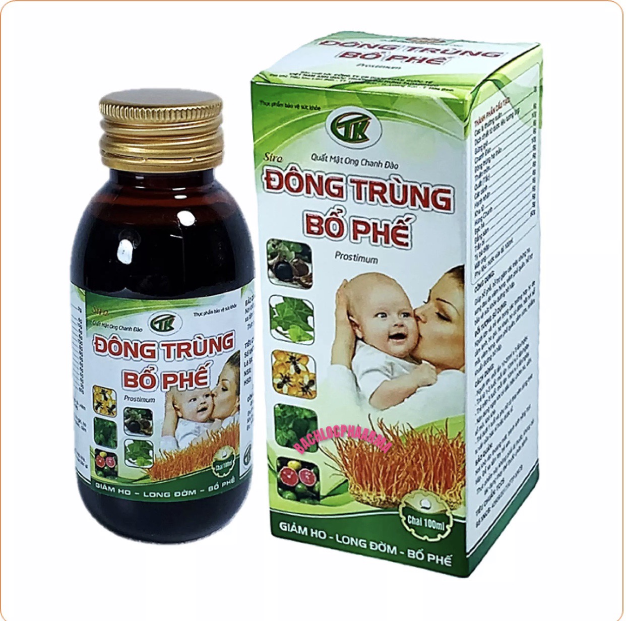 Siro Đông Trùng Bổ Phế giảm ho, giảm đờm, giảm đau rát cổ họng cho bé từ 1 tuổi - Chai 100ml