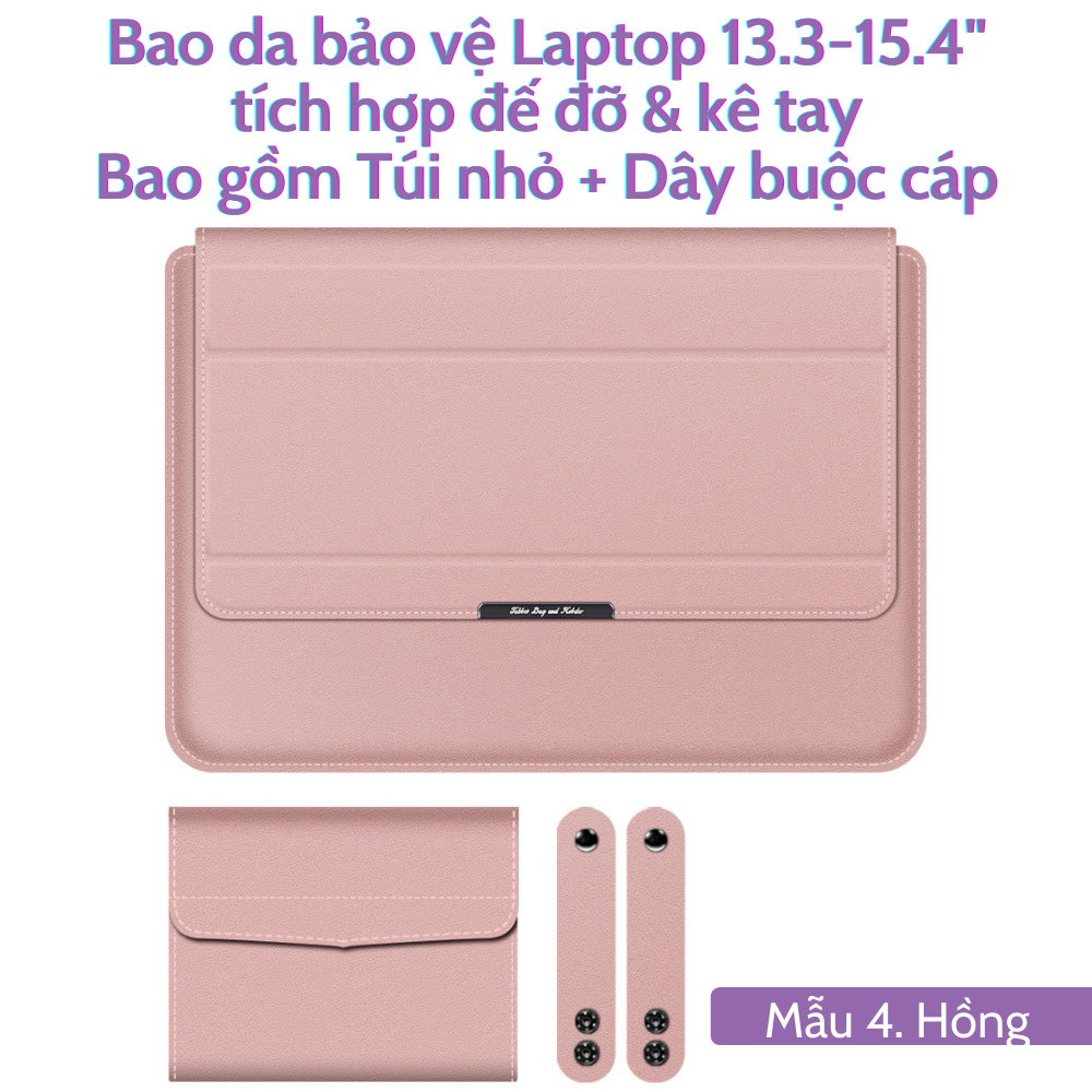 Sẵn VN - SHIPNOW W&Q Bao Da Bao Laptop Macbook 13 - 13.3 - 14 - 15.4 - 15.6 inch Sang Trọng Cao Cấp Nhiều Tính Năng Tích Hợp Giá Đỡ và Kê Tay