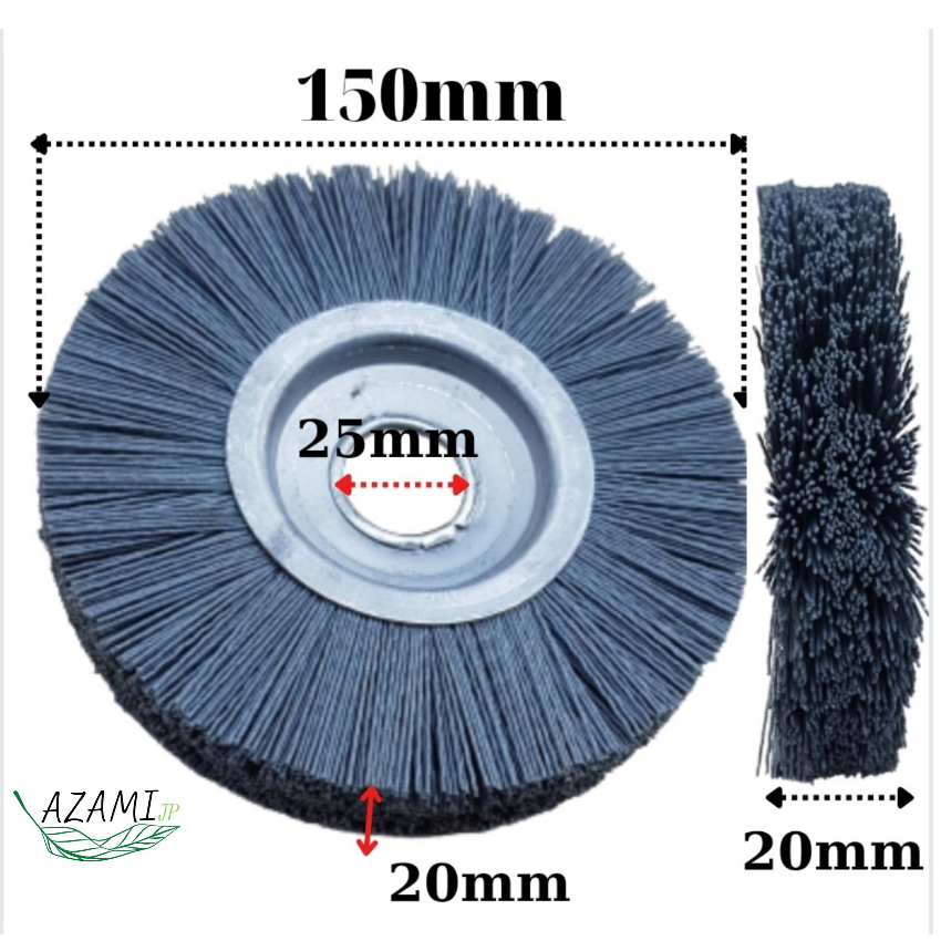 Bánh cước sợi nilon cát 150mm x 20mm x 25mm, sợi nylon 0,8mm đánh gỗ, chổi cước chà gỗ, chổi quật gỗ, cước đánh rỉ