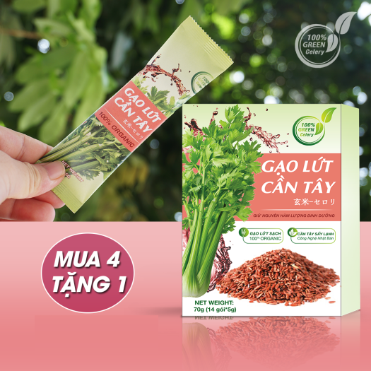 Bột cần tây gạo lứt [Chính Hãng] tạm biệt mỡ thừa đẹp đáng đẹp da (Hộp 14 gói)
