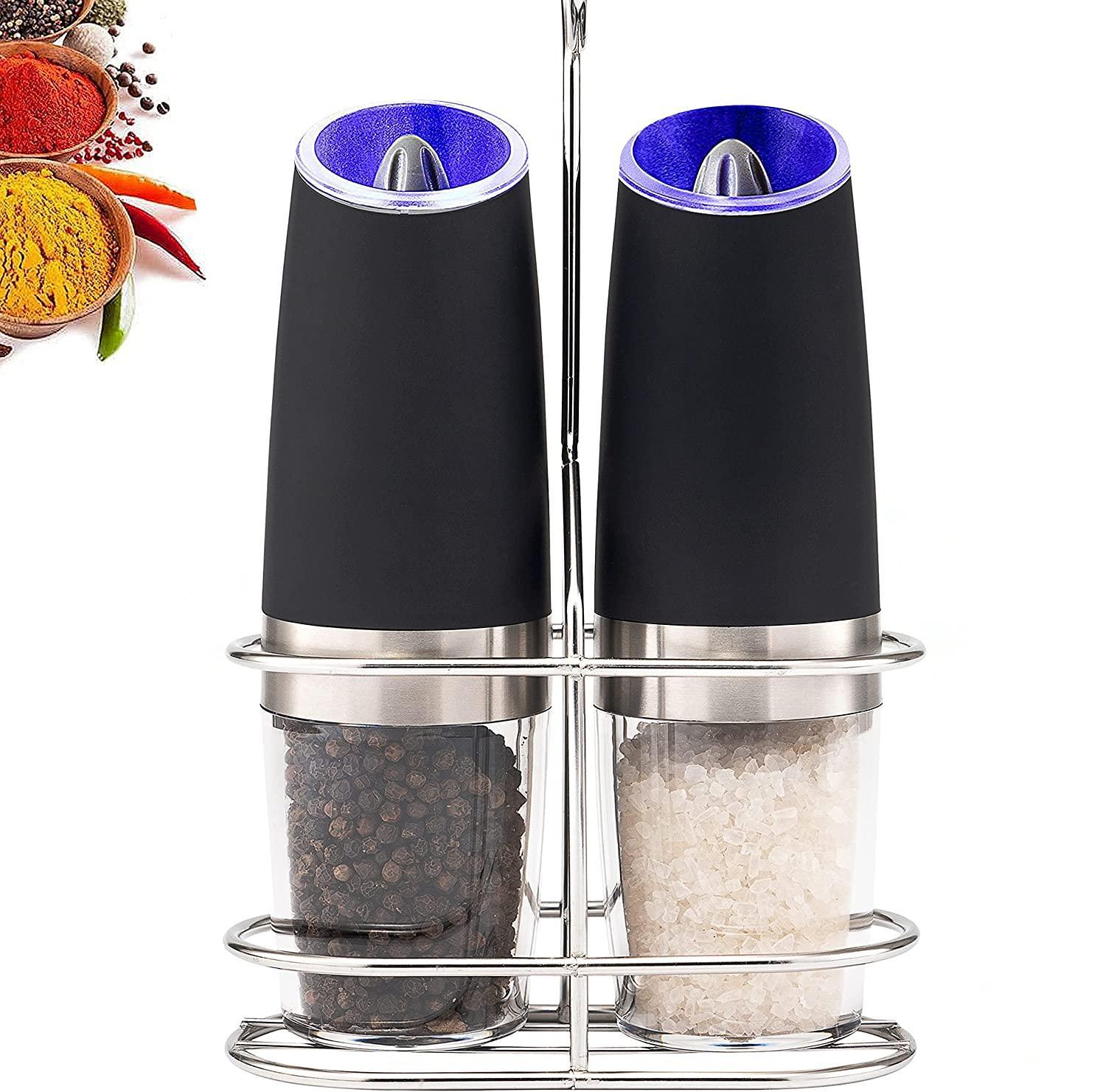 Gambar Spot Black Mill Sea Salt Spice Grinder Electric Gravity Induction Pepper Grinder Pepper Mill