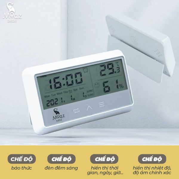 Thiết bị đo độ ẩm và nhiệt độ trong nhà MB-027 Moaz Bebe Hàng chính hãng:5139