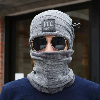 Mũ len kèm khăn lót nỉ siêu ấm, mũ len nam, mũ len nữ, mũ len đẹp, mũ len nam hàn quốc, mũ len hàn quốc