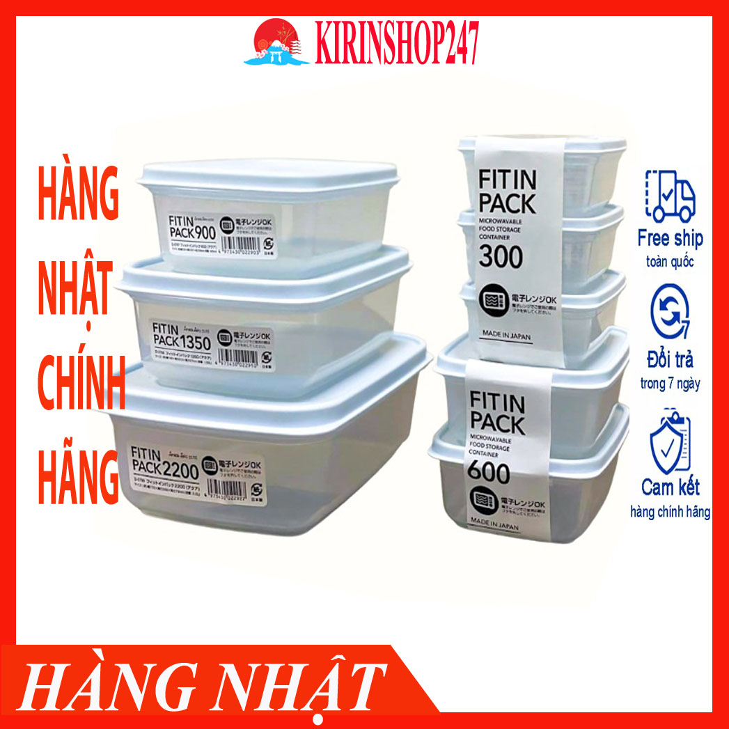 Hộp đựng thực phẩm nắp nhựa dẻo Fitin Pack mint Hàng Nội Địa Nhật Bản dùng được trong lò vi sóng