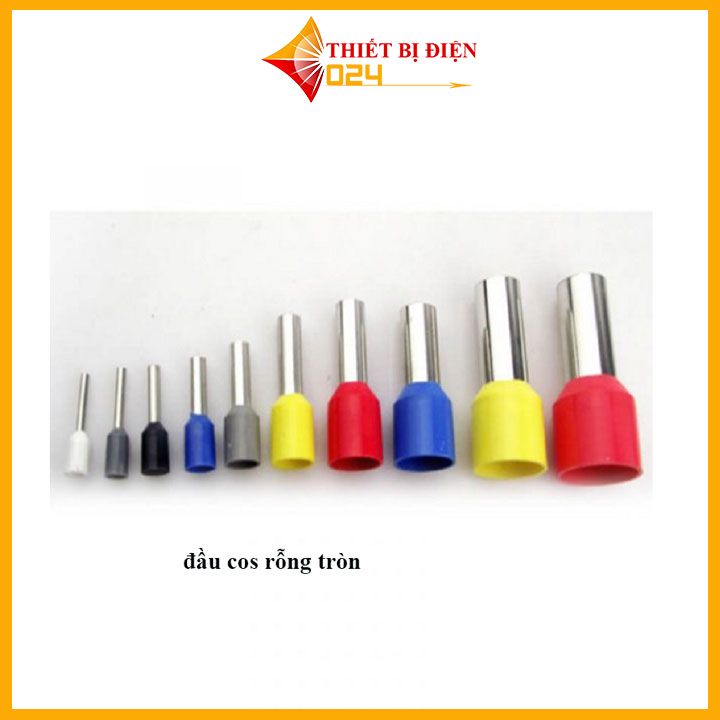100 chiếc Đầu cốt kim rỗng đầu cos pin rỗng