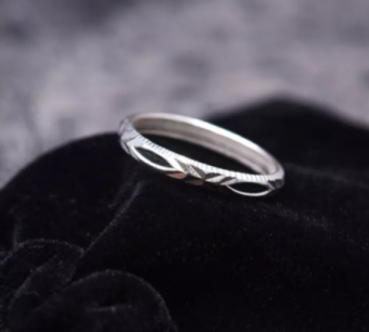 Nhẫn bạc lông voi, nhẫn lông đuôi voi nhân tạo may mắn cho cặp đôi