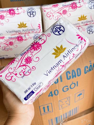 Giấy Ăn Rút Vietnam Airline 300 tờ  3 Lớp Sang, Xịn, Mịn , An Toàn