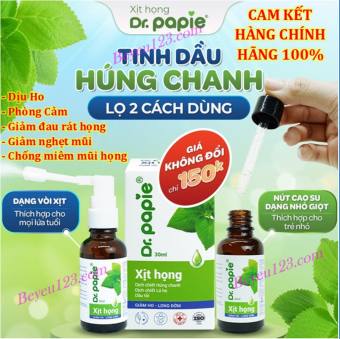 Xịt Họng cho Bé tinh dầu Húng chanh Dr.Papie 30ML - Hỗ Trợ Giảm Ho rát họng , Tăng Sức Đề Kháng