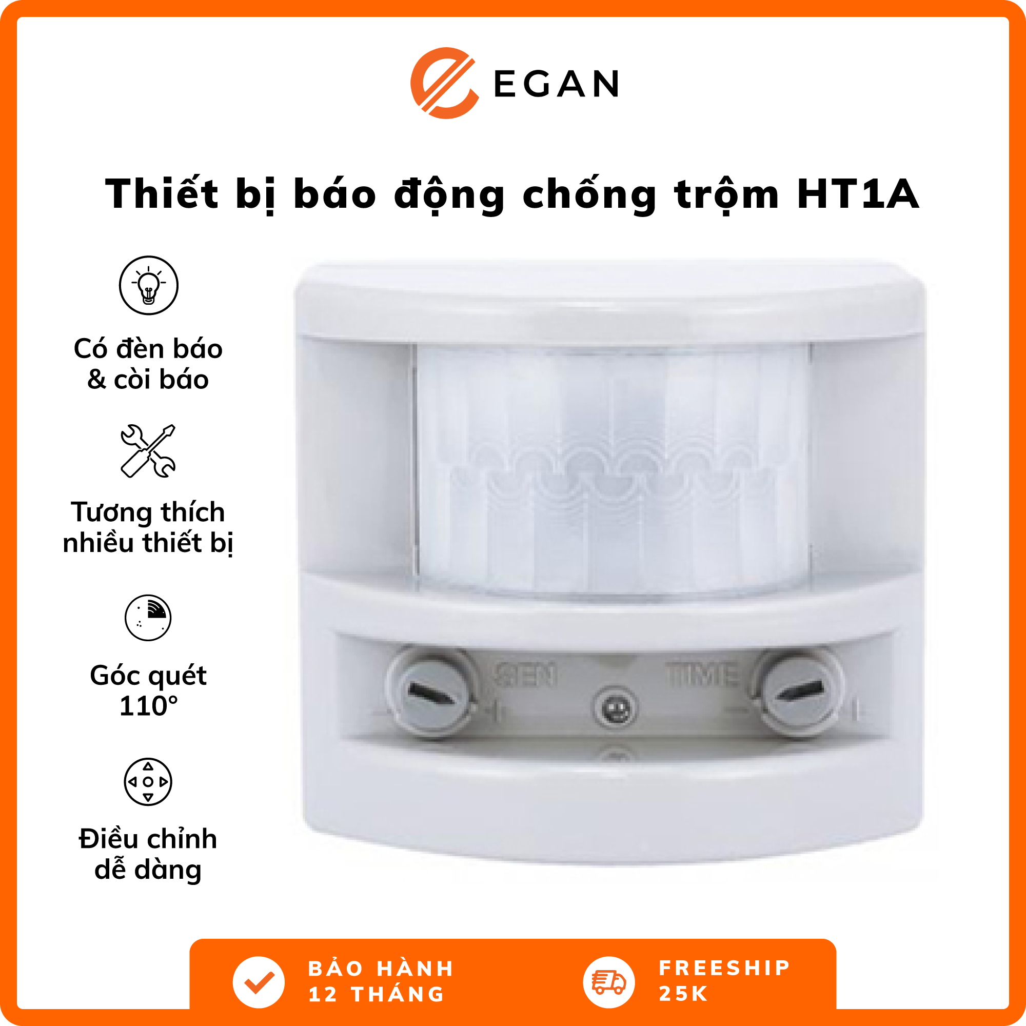 Thiết Bị Báo Động Chống Trộm Chuông Báo Trộm Cảm Ứng Hồng Ngoại Chuông Cảm Ứng Chuông Hồng Ngoại Báo Trộm HT1A