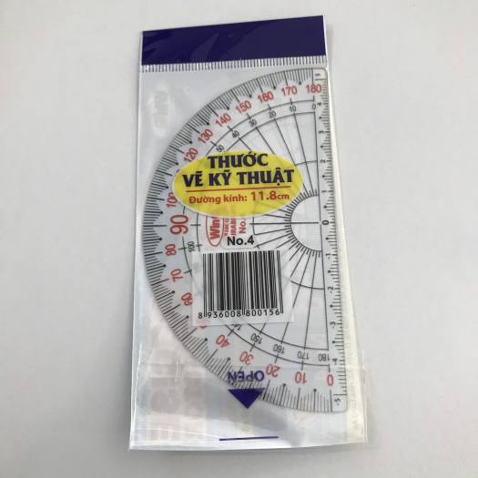 Bộ 4 cây thước kỹ thuật thẳng dẻo (20cm) - eke nhỏ ( 2 cây) - đo độ ( 11.8 cm)