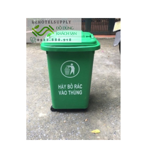 Thùng rác công cộng nhựa hpde 60l/ thùng rác nhựa 60 lít - 4 bánh xe