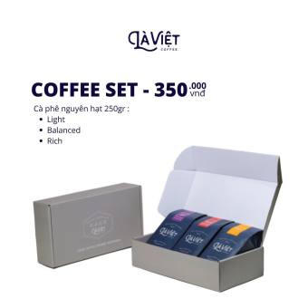 COFFEE SET 3 vị Cà Phê hạt LÀ VIỆT 100% Arabica