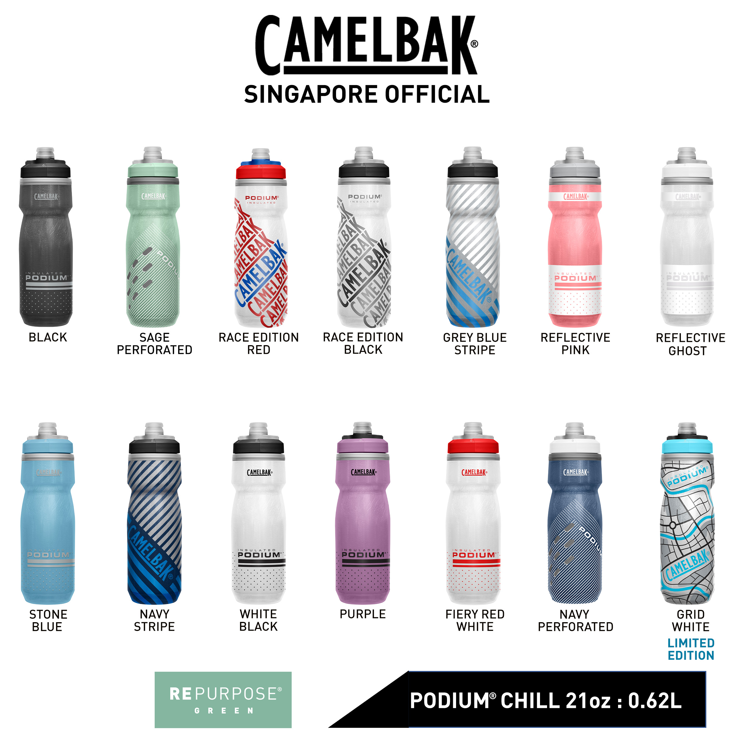 Camelbak Podium Chill Dirt Insulated Bottle Blue/Orange - 21oz - Modern Bike