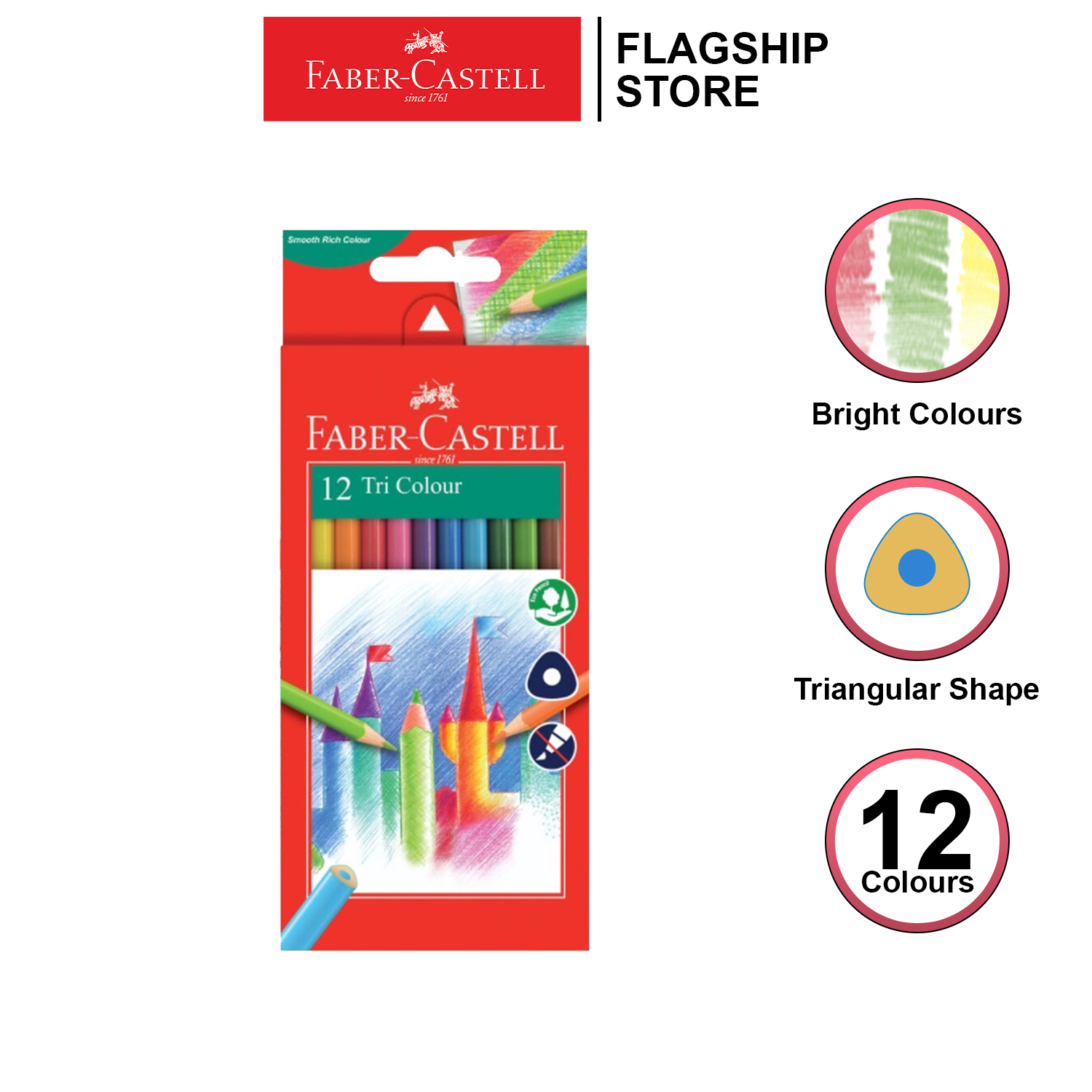 Faber-Castell Tri Color Pencil 12 colors (12115853)