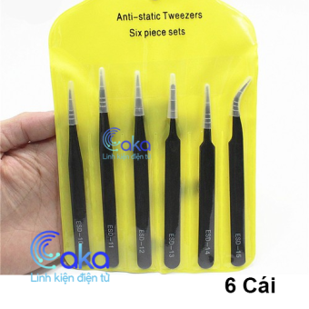 Bộ 6 cây nhíp đa năng gắp linh kiện, ghép lông mi, nối tóc... các loại hình dáng