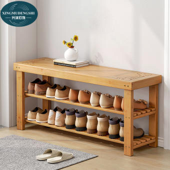 XMDS Gỗ thật thay giày ghế nhà dùng cửa tủ giày nam trúc tủ ghế ngồi một thể có thể ngồi vào nhà mang giày ghế vào giá giày