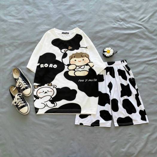 #Set Bò Sữa Siêu Cute☺️hình ảnh thậ☺️ ĐỒ BỘ NỮ, trẻ trung năng động, dễ thương, thấm hút mồ hôi.(Có Kèm Video Và Ảnh Gốc)✈