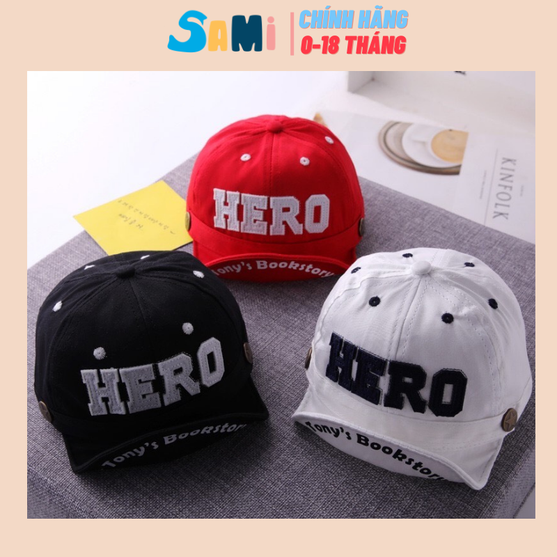 [Đội là mát] Mũ thêu chữ hero đáng yêu cho bé trai-bé gái, sản phẩm có độ bền cao, chất lượng tốt, cam kết hàng nhận được giống hình, vui lòng inbox để shop tư vấn thêm