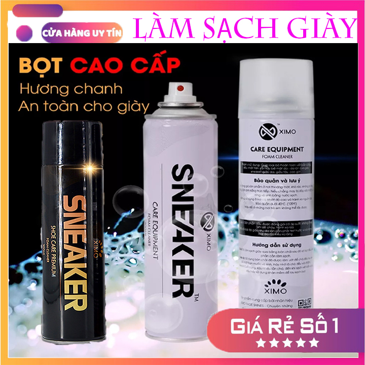 Chai xịt tạo bọt vệ sinh giày sneaker cao cấp - chai xịt tạo bọt giặt khô giày sneaker - xịt tạo bọt tuyết vệ sinh giày cao cấp.
