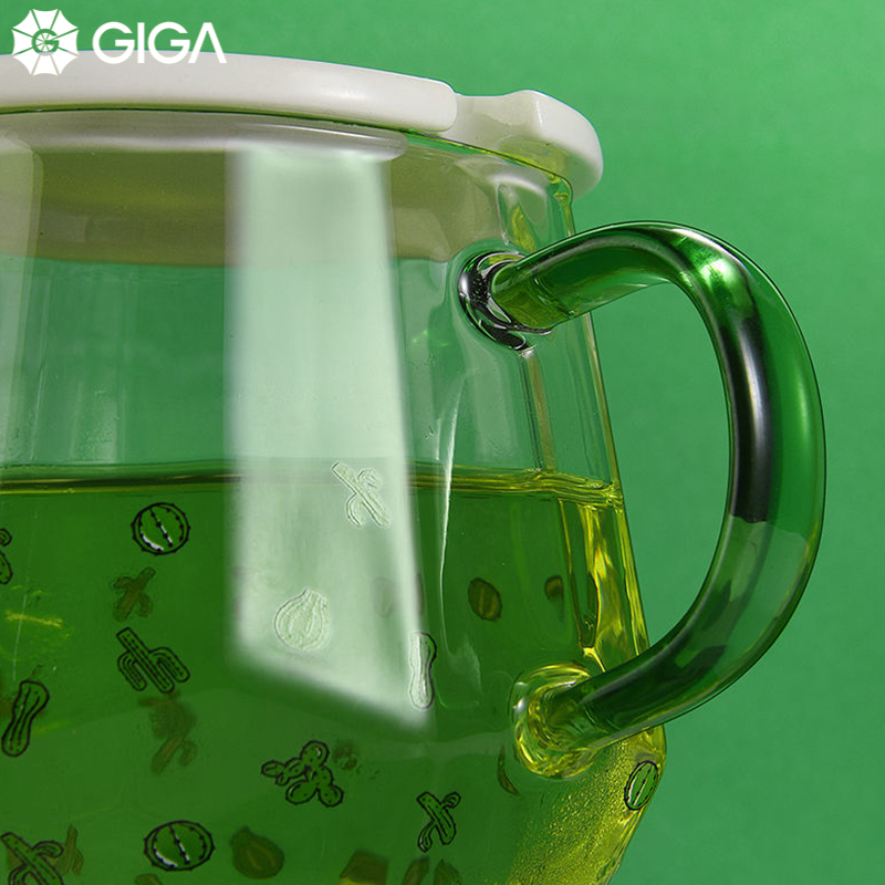 GIGA ESSENTIAL Ly thủy tinh xương rồng có nắp / Bộ ly thủy tinh phong cách xương rồng INS / Ly thủy tinh chịu nhiệt cao / Bộ ly cà phê / Ly thủy tinh hình kim cương / ly nước giải khát