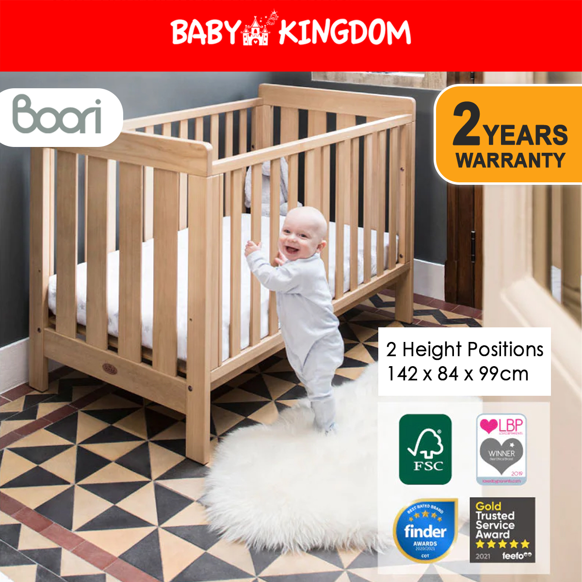 Boori cot 2024 baby bunting