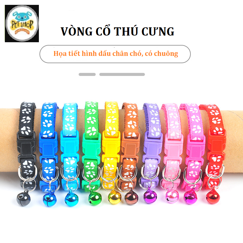 [Hoàn tiền 10%] [CÓ HỎA TỐC]  Vòng Cổ Chó Mèo Nhỏ Họa Tiết Hình Chân Chó (Phù hợp chó mèo dưới 5kg)